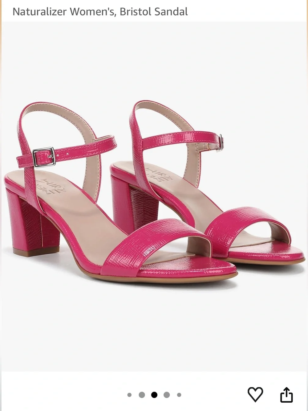 Naturalizer Bristol Pink Strappy Open Toe Block Heel Sandals dress shoes 9M
